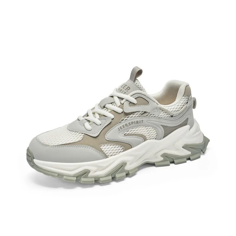 JEEP SPIRIT Cushioning, Slip Resistant, Abrasion Resistant, Breathable Low Top Hiking Shoes Men's Moon Dust Gray-2