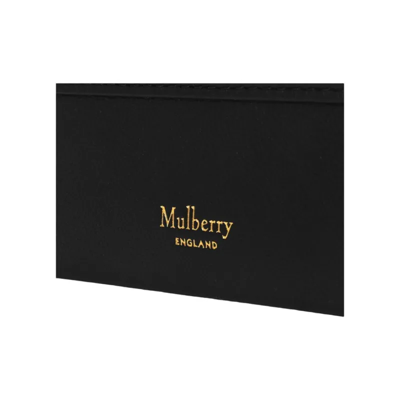 Mulberry Cow Leather Card Holder Men's Black-5