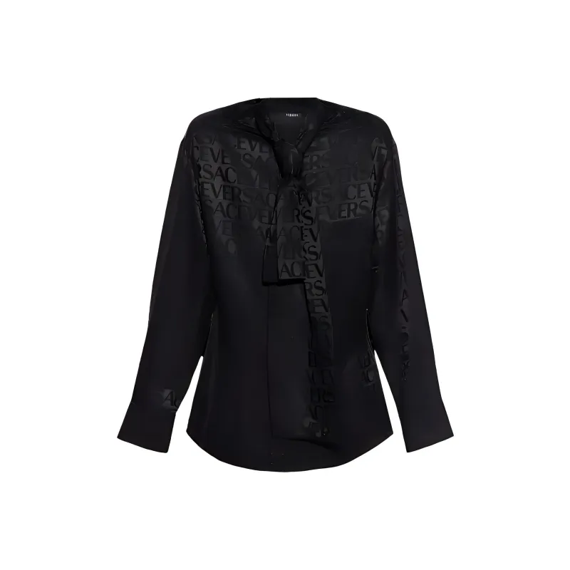 VERSACE Embossed-Effect Button-Up Shirt-0