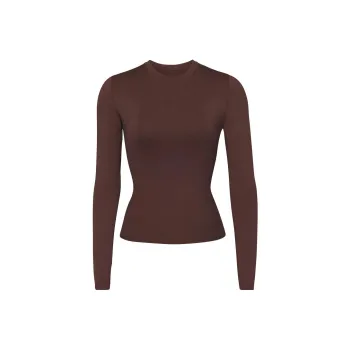 Skims Swim Long Sleeve Shirt Cocoa