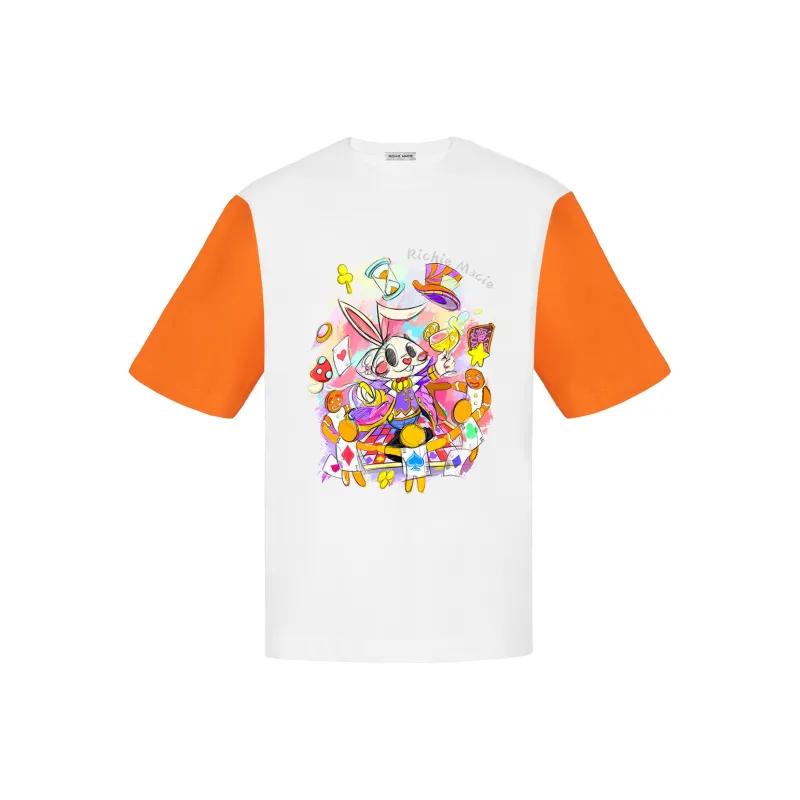 Richie Macie T Shirts Women's Orange & White-0