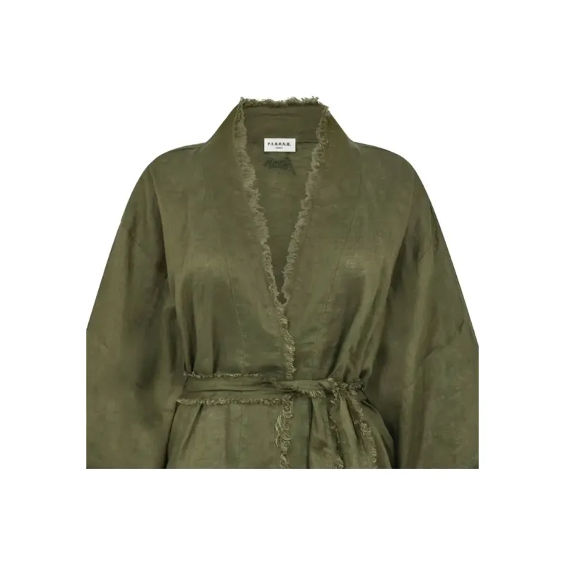 PAROSH Long Sleeved Dress Women's Green-1