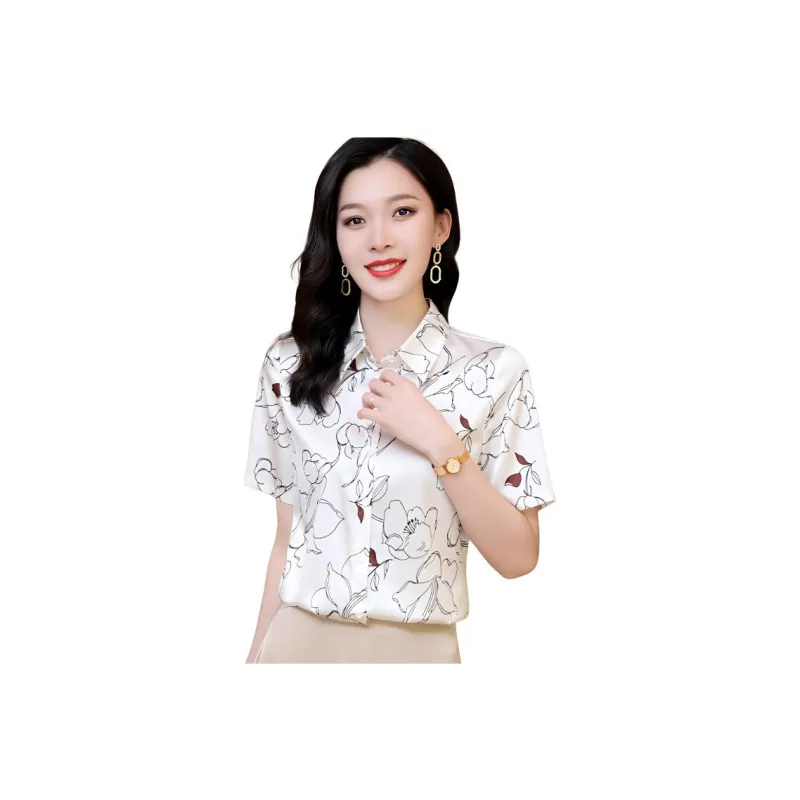 Yi Mengyuan Heavyweight Mulberry Silk Silk Shirt Women's-0