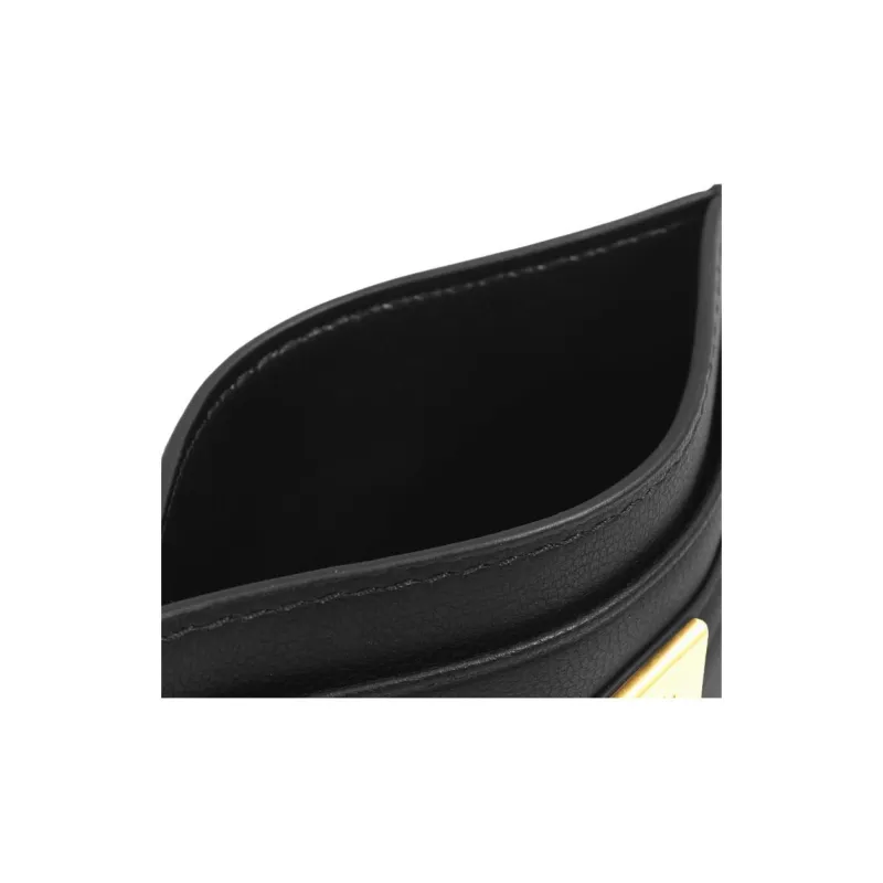 Mulberry Cow Leather Card Holder Men's Black-4