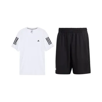 Adidas Casual Sportswear Men Set White Top+Black Shorts