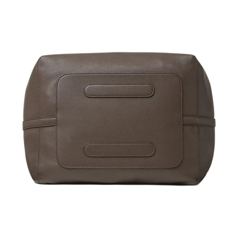Loro Piana Calfskin Handbag Extra Large Men's Dark Chocolate Liquorice With Onyx-2