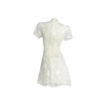 PAZZO Short Sleeved Dress Women's Beige Apricot