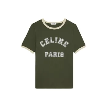 CELINE SS24 T Shirt Women's Khaki Green
