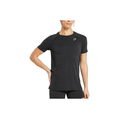 GYMSHARK T Shirt Women's Black Mud Limestone