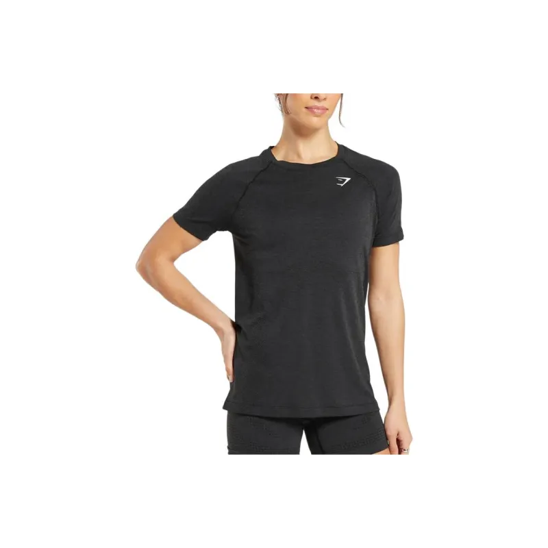 GYMSHARK T Shirt Women's Black Plaster Limestone-0