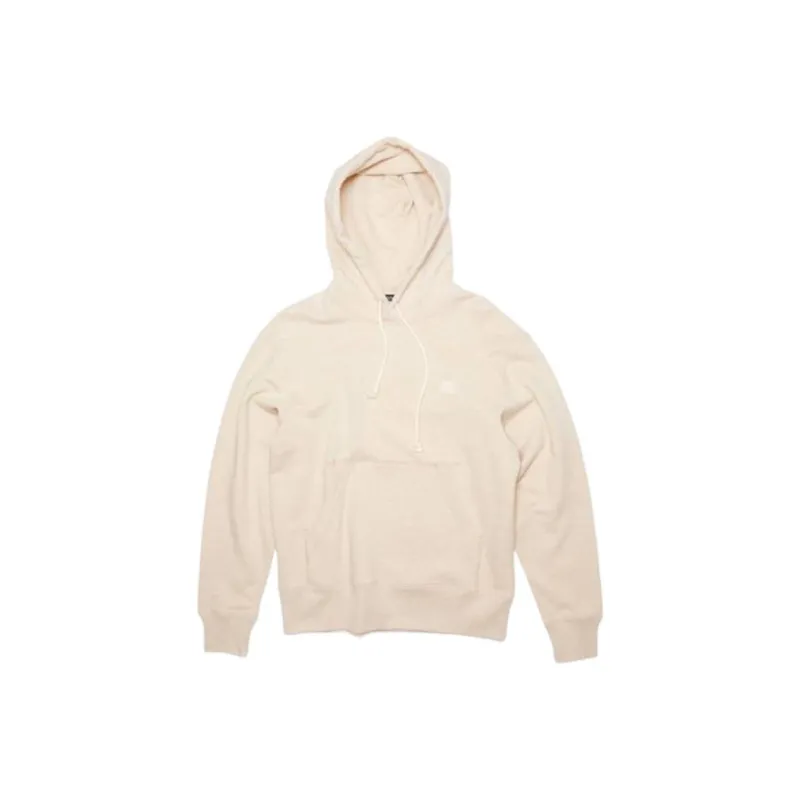 Acne Studios Face Patch Logo Hooded Sweatshirt Oatmeal Melange-0