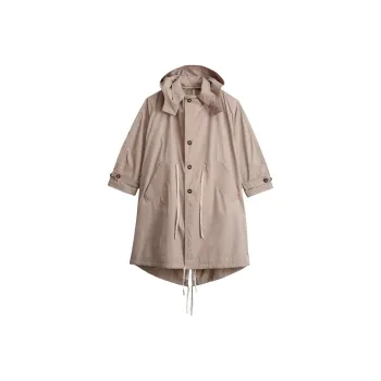 ZARA Trench Coat Men's Gray/Brown Yellow