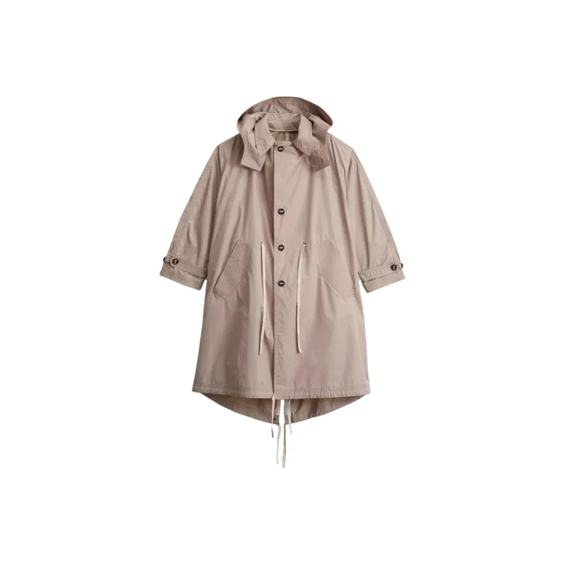 ZARA Trench Coat Men's Gray/Brown Yellow-0