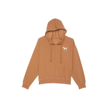 Victoria's Secret PINK Ivy Fleece Campus Full-Zip Hoodie/L-ET Sweatshirt Women's Limited Edition Toffee
