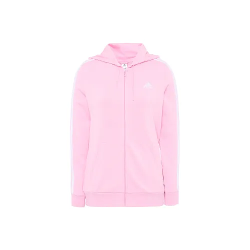 Adidas Essentials Full Zip Hoodie Jackets Coats Women's Pink