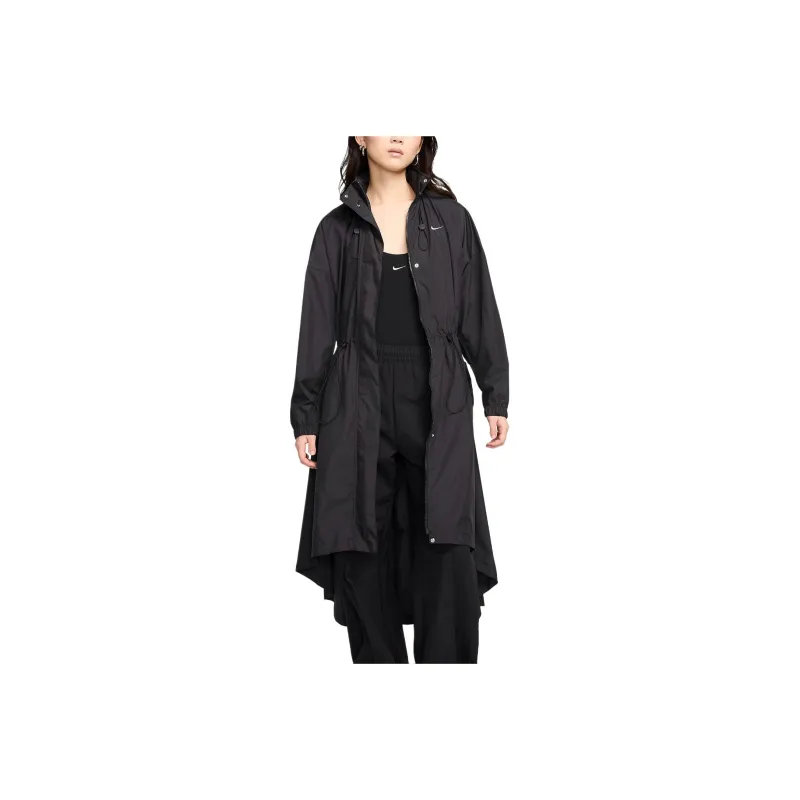 Nike Sportswear Essential Trench Coat 'Black/White'-0