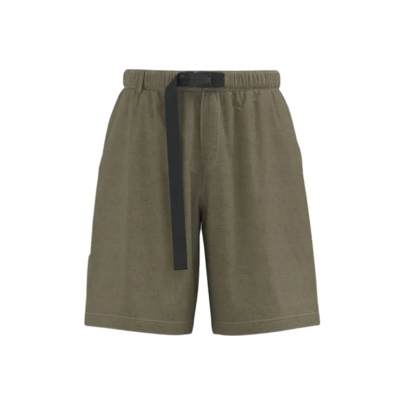 URBAN REVIVO Casual Shorts Men's Khaki Green Plaid-0