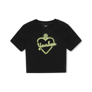 MLB SS23 Heart Series Regular T Shirt Women's Black