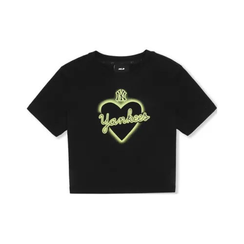 MLB SS23 Heart Series Regular T Shirt Women's Black