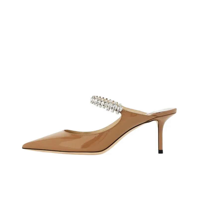 Jimmy Choo Bing Closed Toe Slippers 6.5cm Women's Light Brown-0