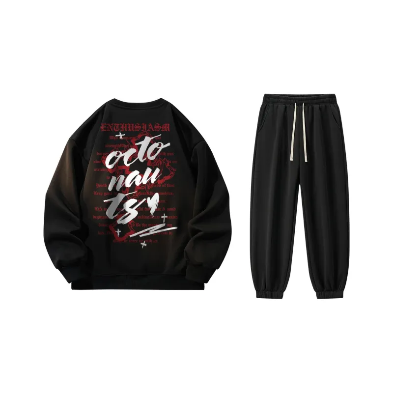 Small Columns Under The Sea Sweatshirt Set Unisex-22