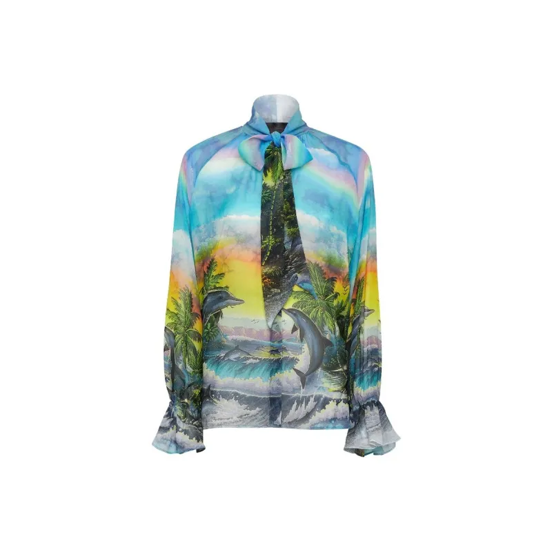 PHILIPP PLEIN Hawaii print Chiffon Shirt-0