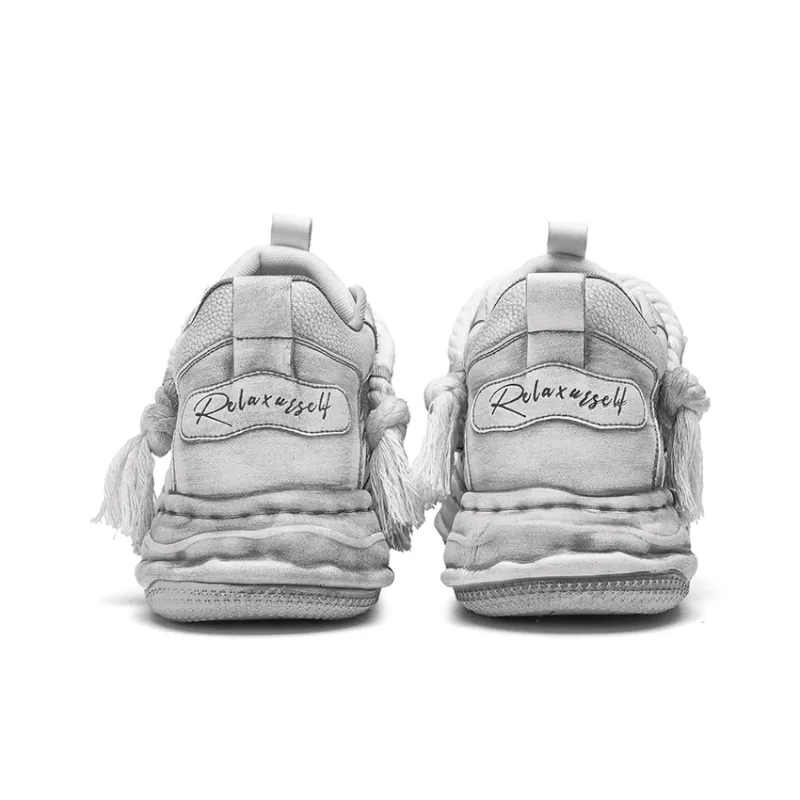 RELAXURSELF Slip Resistant, Abrasion Resistant, Breathable, Height Increasing Low Top Skateboard Shoes Unisex Gradient-4