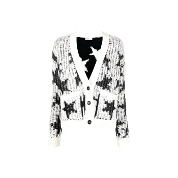 RED VALENTINO REDValentino Star Intarsia Knit Long Sleeved Cardigan