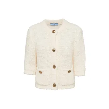 PRADA Cropped Bouclé Cardigan