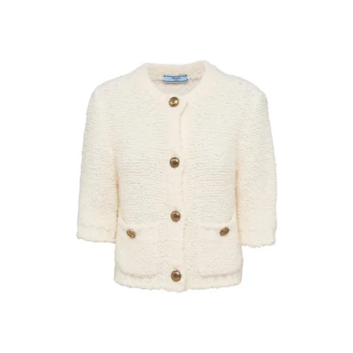 PRADA Cropped Bouclé Cardigan