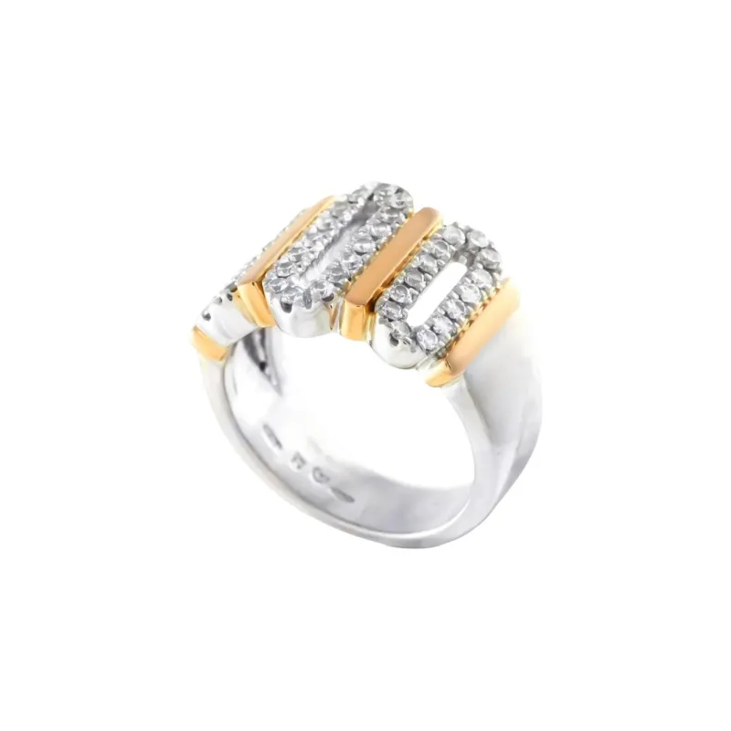 Damiani 18K White And Yellow Gold Diamond Ring-1