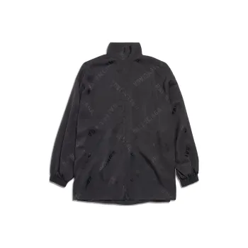 Balenciaga Diagonal Allover Fluid Tracksuit Jacket In Jackets Coats Loose Fit Style Women's Black