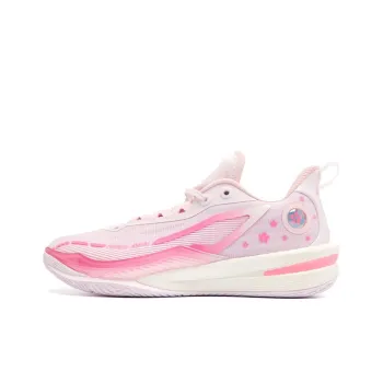 QIAODAN Cushioning Abrasion Resistant Breathable Low Top Basketball Shoes Men's Clear Sky Pink Electric Glow Pink