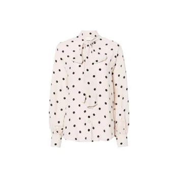 Zimmermann Polka Dot Printed Bow-Detailed Blouse
