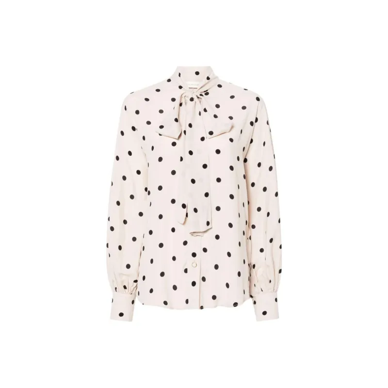 Zimmermann Polka Dot Printed Bow-Detailed Blouse-0