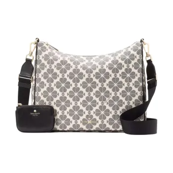 Kate Spade Flower PVC Shoulder Bag Large Size Women's Black & Multicolor