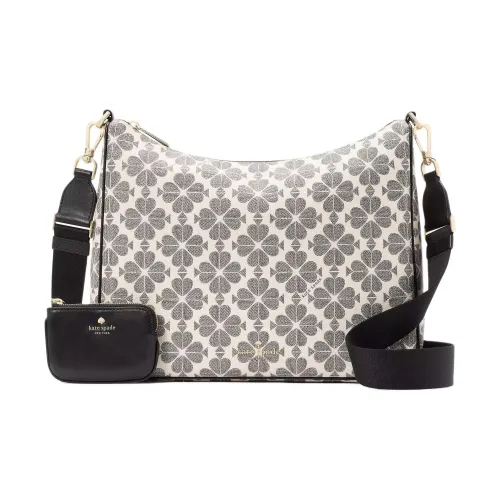 Kate Spade Flower PVC Shoulder Bag Large Size Women's Black & Multicolor