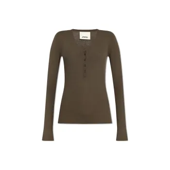ISABEL MARANT ETOILE Estine Buttoned Knitted Top