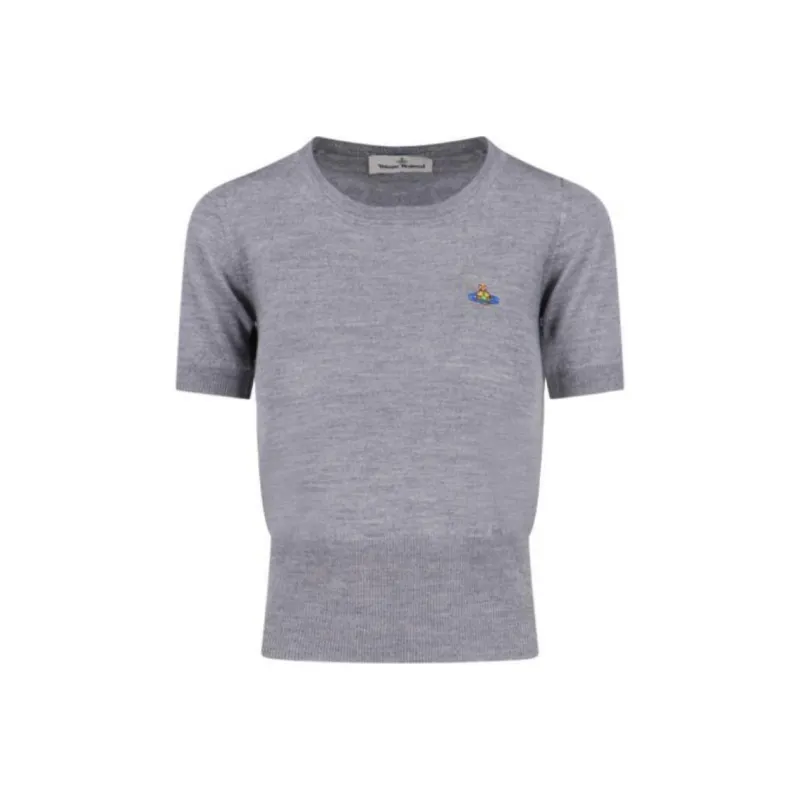 Vivienne Westwood Logo Embroidered Knitted Top-0