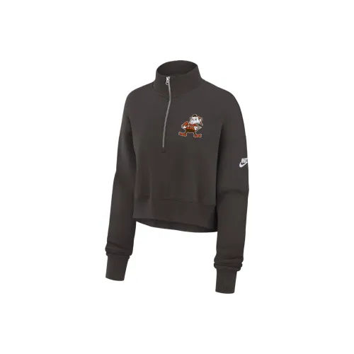 Nike Cleveland Browns Rewind Phoenix Women's Nike Nfl Cropped 1/4 Zip Crew