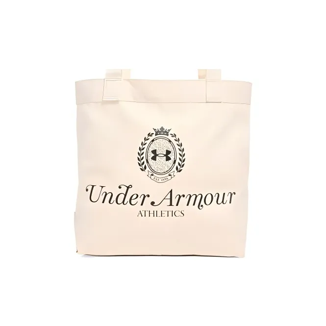 Under Armour Cotton Tote Bag, Shopping Bag, Handbag, Shoulder Bag Women's Beige & Black-4