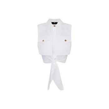 Elisabetta Franchi Cape insert Cropped Shirt