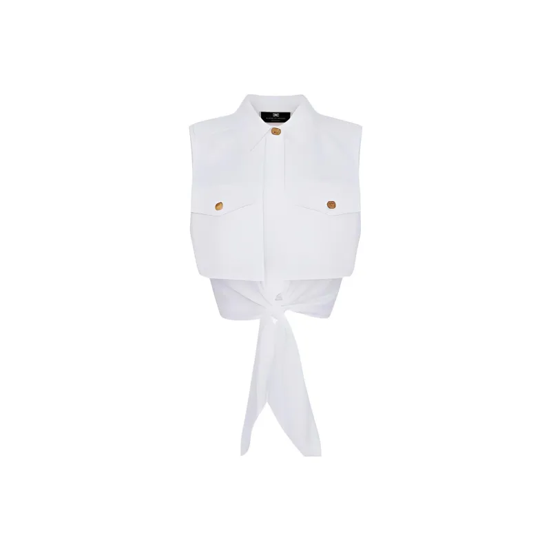 Elisabetta Franchi Cape insert Cropped Shirt-0