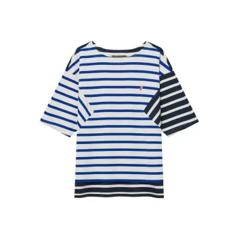 NAUTICA T Shirt Women's Blue White Stripes