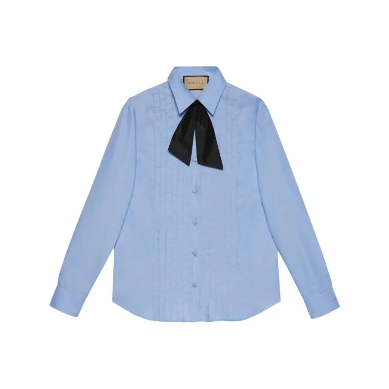 GUCCI Detachable scarf Cotton Shirt-0
