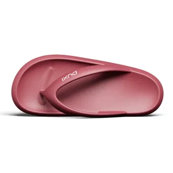 POSEE Home Slippers Solid Color Minimalist Style Flip Flops Unisex, Angora Red