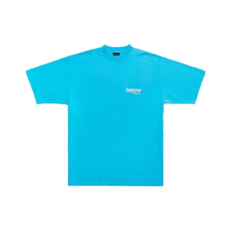 Balenciaga Campaign Oversize T Shirt Blue-2