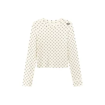CHUU T Shirt Women's White Polka Dot