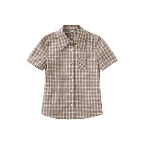 Crying Center Shirt Women's Pink Plaid
