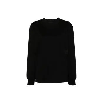 Alexander Wang Essential Puff Logo Jersey Long Sleeve Tee Black